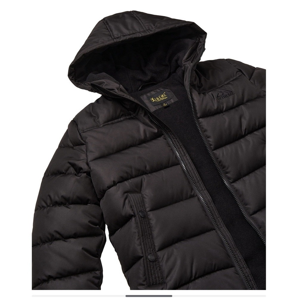 1xtreme Big Boys' Ripstop Mini Puffer Jacket with Beanie Black Brand New - Picture 3 of 5